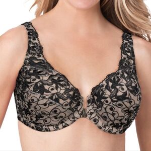 NWOT Amoureuse Womans Plus Size Embroidered Underwire Front Closure Bra